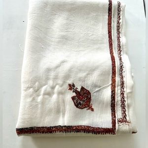 Pakistani Duppata Shawl, hand embroidered, wool